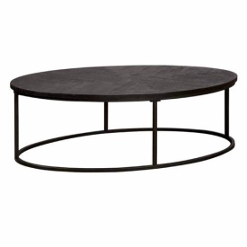 MASA DE CAFEA VIOLA - LEMN DE MANGO / METAL - NEGRU - 135(L) X 40(H) X 75(L) CM - Img 1