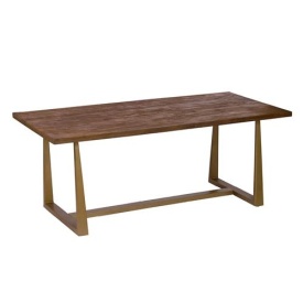 MASA DE DINING BELVEDERE - LEMN DE MANGO / METAL - NEGRU / MARO NATURAL - 180(L) X 77(H) X 90(L) CM