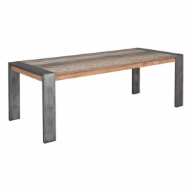 MASA DE DINING NOVARA - LEMN DE TEC RECICLAT / METAL - MULTICOLOR - 220(L) X 78(H) X 100(L) CM - Img 1