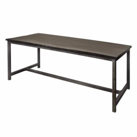 MASA DE DINING PATERNO - LEMN DE MANGO / METAL - NEGRU / MARO NATURAL - 200(L) X 78(H) X 100(L) CM - Img 1