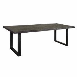 MASA DE DINING ULTIMO - LEMN DE SALCAM / METAL - NEGRU - 260(L) X 78(H) X 100(L) CM