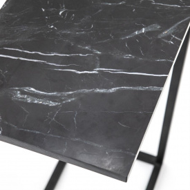 MASA LATERALA CLIF - MARMURA / METAL - NEGRU - 40(L) x 65(h) x 27(l) - Img 2