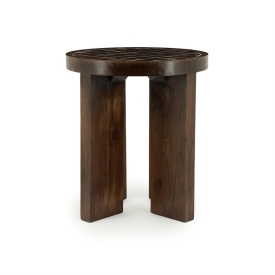 MASA LATERALA TILEDUP - LEMN DE MANGO SI CERAMICA - MARO - 40(L) x 40(l) x 45(h)