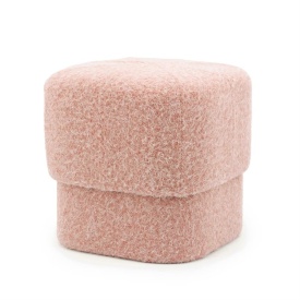 POUF KELSO - 100% POLIESTER - ROZ - 40(L) x 40(l) x 40(h) - Img 1