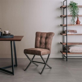 SCAUN BEARCELONA CHEROKEE - METAL / MATERIAL - NEGRU / MARO - 65(L) X 87(H) X 46(L) - Img 2