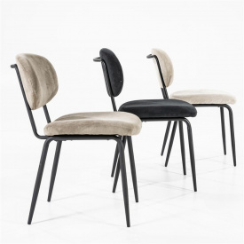 SCAUN COSMO - METAL / TESATURA - NEGRU - 50(L) x 80(h) x 61.5(l) - Img 8
