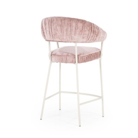 SCAUN DE BAR LIZZY FEMME - TESATURA SI METAL - ROZ - 55(L) x 53(l) x 96(h) cm - Img 7