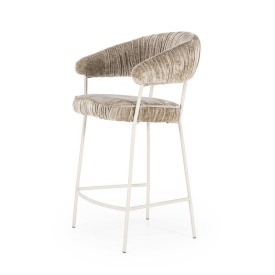 SCAUN DE BAR LIZZY FEMME - TESATURA SI METAL - TAUPE - 55(L) x 53(l) x 96(h) cm - Img 2