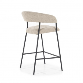 SCAUN DE BAR LUKA - POLIESTER / METAL - TAUPE - 56(L) x 90(h) x 57.5(l) - Img 8