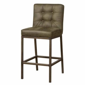 SCAUN DE BAR VASCO AMAZON - METAL / MATERIAL - NEGRU / VERDE - 58(L) X 100(H) X 48(L) - Img 1