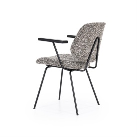 SCAUN JON CU COTIERA MAYWOOD - TESATURA SI METAL - TAUPE - 62(L) x 57.5(l) x 82(h) cm - Img 4