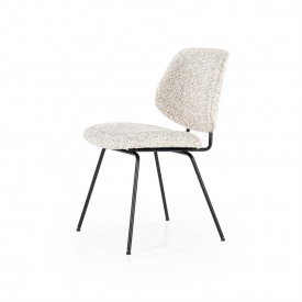 SCAUN JON MAYWOOD - METAL / LEMN / TESATURA 100% POLIESTER - ALB CU PICATELE - 49.5(L) x 82(h) x 58(l) - Img 2