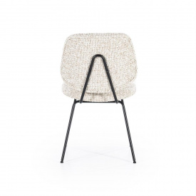 SCAUN JON MAYWOOD - METAL / LEMN / TESATURA 100% POLIESTER - ALB CU PICATELE - 49.5(L) x 82(h) x 58(l) - Img 6