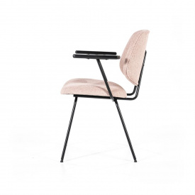 SCAUN LYNN CU COTIERA - TESATURA ROZ - 62X57,5X82 CM - DIN TESATURA SI METAL - (L) x (h) x (l) - Img 5