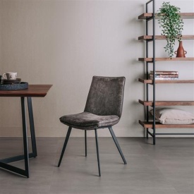 SCAUN PAMPLONA - METAL / MATERIAL - NEGRU / ANTRACIT - 61(L) X 86(H) X 46(L) - Img 2