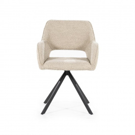 SCAUN PIVOTANT FABIO SPARK - METAL / LEMN / TESATURA 100% POLIESTER - CREM - 56(L) x 85.5(h) x 58(l) - Img 5
