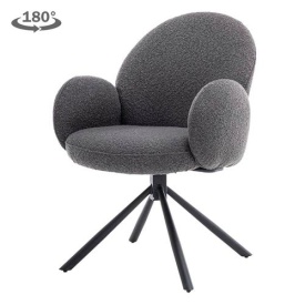 SCAUN PIVOTANT IMOLA - METAL / MATERIAL - NEGRU / ANTRACIT - 66(L) X 91(H) X 66(L)