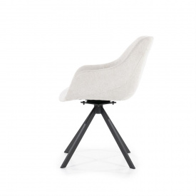 SCAUN PIVOTANT MAMÉ HOUSTON - METAL / LEMN / TESATURA 100% POLIESTER - ALB MURDAR - 58(L) x 82(h) x 61.5(l) - Img 3