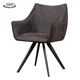 SCAUN PIVOTANT RIVIERA BREGO - METAL / MATERIAL - NEGRU / ANTRACIT - 62(L) X 88(H) X 60(L)