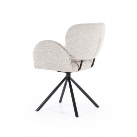 SCAUN PIVOTANT ROSALIN LUNA - METAL / LEMN / TESATURA 100% POLIESTER - ALB MURDAR - 60.5(L) x 83.5(h) x 61(l) - Img 4