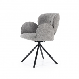 SCAUN PIVOTANT ROSALIN LUNA - METAL / LEMN / TESATURA 100% POLIESTER - GRI - 60.5(L) x 83.5(h) x 61(l) - Img 2
