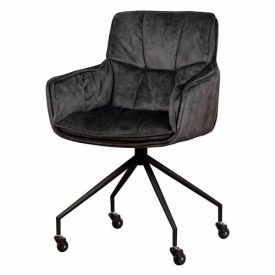 SCAUN PIVOTANT SARONNO - METAL / MATERIAL - NEGRU / GRI - 60(L) X 88(H) X 63(L) - Img 1