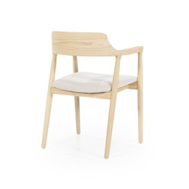 SCAUN YORICK - LEMN DE FRASIN SI TESATURA - NATURAL - 55(L) x 59(l) x 78(h) cm - Img 7