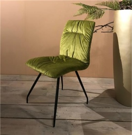 SCAUN ZAMORA - METAL / MATERIAL - NEGRU / VERDE