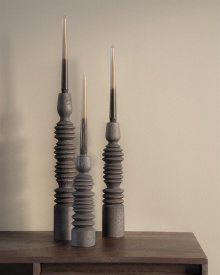 SUPORT LUMANARI TOTEM ( SET DE 3) - LEMN DE MANGO [FSC] - MARO - 7(L) x 26.5/36/45(h) x 7(l) - Img 4