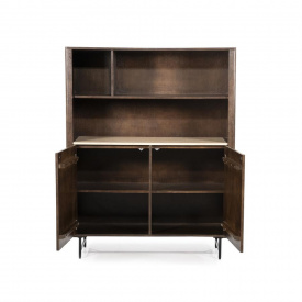 BIBLIOTECA LIO - MICA - DIN LEMN DE MANGO SI TRAVERTIN - MARO - 120(L) x 41(h) x 150(l) - Img 2