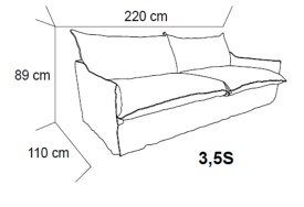 CANAPEA CANDY - (3.5S) - 220(L) x 89(h) x110(l) cm - Img 2