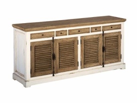 COMODA AMANDA - LEMN DE PIN RECICLAT - ALB /MARO - 200(L) x 90(h) x 50(l) - Img 1