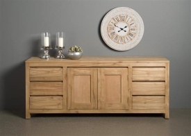COMODA CORONA - LEMN DE TEC [FSC] SLEFUIT FIN - NATURAL - 180(L) x 75(h) x 45(l) - Img 2