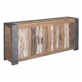COMODA NOVARA - LEMN DE TEC RECICLAT / METAL - NATURAL / NEGRU - 210(L) x 90(h) x 45(l)