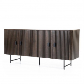 COMODA REMI CU 4 USI - DIN LEMN DE MANGO SI METAL - MARO - 170(L) x 80(h) x 45(l) - Img 2