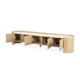 COMODA TV DON - LEMN DE STEJAR SI MARMURA - MARO - 240(L) x 45(l) x 50(h) cm - Img 7