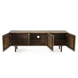 COMODA TV FELIX - LEMN DE MANGO SI FIER - MARO - 162(L) x 41.5(l) x 54(h) cm - Img 6
