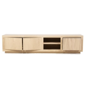 COMODA TV HELSINKI CM - LEMN SI FURNIR DE STEJAR - NATURAL - 200(L) x 42(l) x 45(h) cm - Img 2