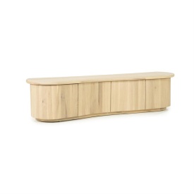 COMODA TV JOSH - LEMN SI FURNIR DE STEJAR - NATURAL - 180(L) x 42(l) x 43(h) cm - Img 4