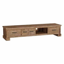 COMODA TV LORENZO - LEMN / METAL - NEGRU / MARO NATURAL - 200(L) X 40(H) X 50(L) CM