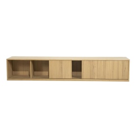 COMODA TV MILO - LEMN SI FURNIR DE STEJAR - NATURAL - 240(L) x 42(l) x 43(h) cm - Img 7