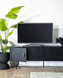 COMODA TV REMI CU 4 USI - DIN LEMN DE MANGO [FSC] SI METAL - NEGRU - 170(L) x 56(h) x 45(l) - Img 8