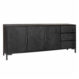 COMODA ZIANO - FURNIR DE STEJAR [FSC] / METAL - NEGRU - 220(L) x 90(h) x 45(l)