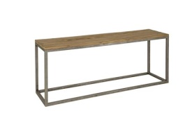 CONSOLA VENICE HALL - LEMN DE TEC RECUPERAT / METAL - NEGRU / NATURAL - 180(L) X 70(H) X 40(L) CM