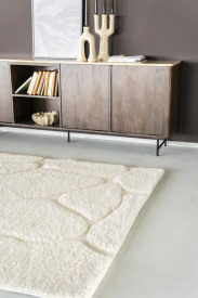 COVOR KALA - 90% LANA / 10% BUMBAC - ALB MURDAR - 160(L) x 1(h) x 230(l) - Img 3