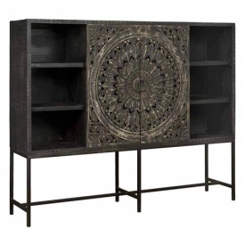 DULAP CASINA - LEMN / METAL - NEGRU - 200(L) x 160(h) x 45(l)