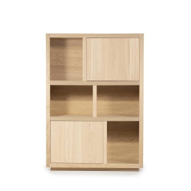 DULAP HELSINKI - LEMN SI FURNIR DE STEJAR - NATURAL - 120(L) x 42(l) x 170(h) cm