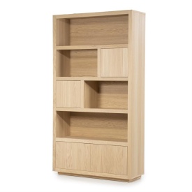 DULAP HELSINKI - LEMN SI FURNIR DE STEJAR - NATURAL - 120(L) x 42(l) x 220(h) cm - Img 3