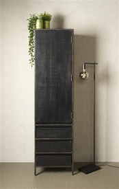 DULAP PATERNO - LEMN DE MANGO [FSC] / METAL - NEGRU - 50(L) x 190(h) x 40(l) - Img 2