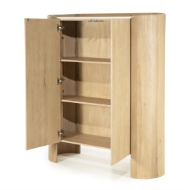 DULAPUL DON - LEMN DE STEJAR SI FURNIR - NATURAL - 120(L) x 40(l) x 140(h) cm - Img 7